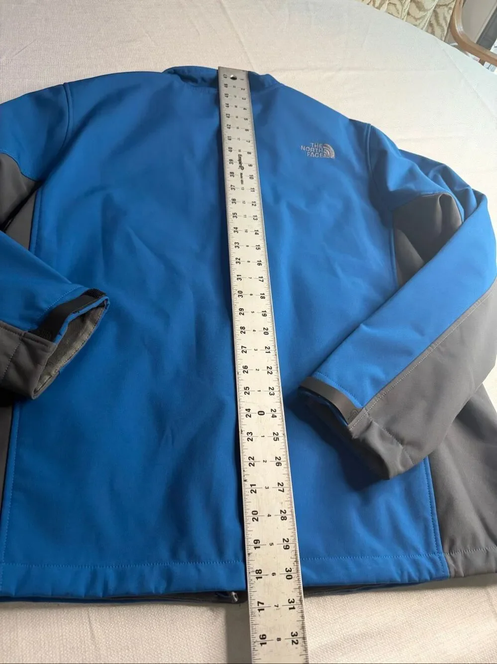 The North Face Blue Gray Soft Shell Full Zip Jacket Windbreaker Size XL